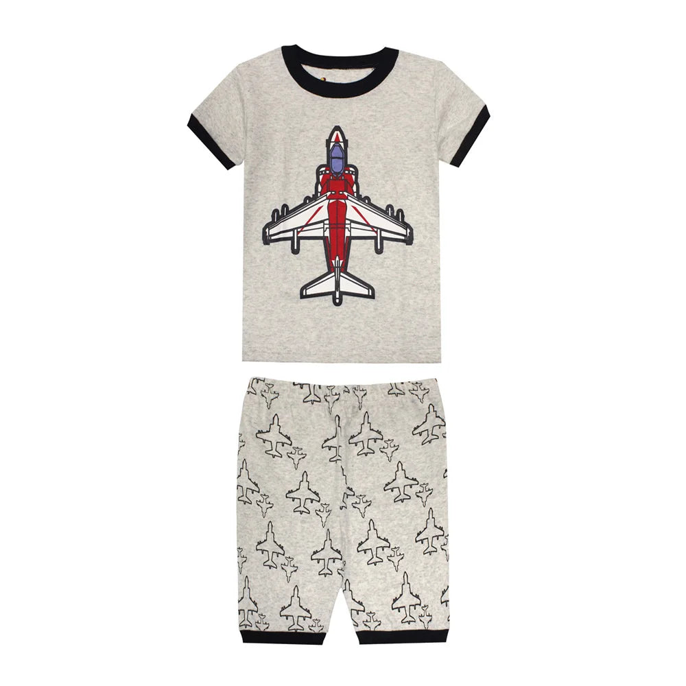2 3 4 5 6 7 8 Yrs Boys Pajamas for Kids Children Sleepwear Short Sleeve Sleep Clothes Tops Pajama Shorts Clothing Set Boy Pijama