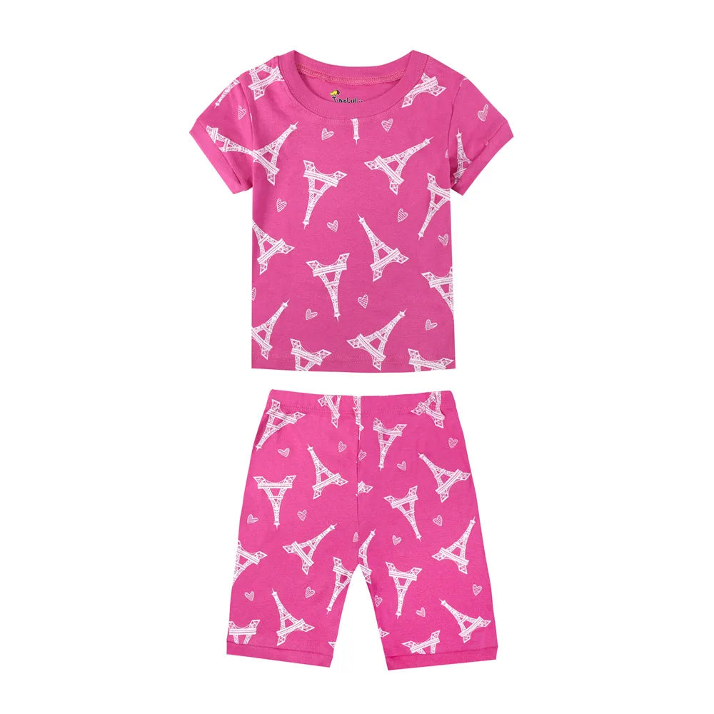 2 3 4 5 6 7 8 Yrs Boys Pajamas for Kids Children Sleepwear Short Sleeve Sleep Clothes Tops Pajama Shorts Clothing Set Boy Pijama