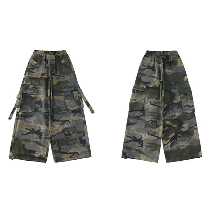 Children Baggy Camouflage Cargo Pants With Pocket For Girl Streetwear y2k Camo Trousers Kids Harajuku Korean Hip Hop Trackpants